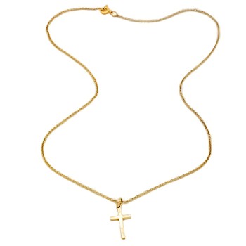 9ct Gold 2g 16 inch Cross Pendant with Chain